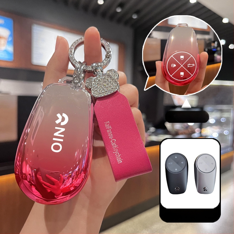 NIO võtmeümbris ET7/ET5/ES7/EC7 — TPU, gradientne nuppude stiil, kõrgekvaliteediline disain, ühilduv ES6/ES8/EC6