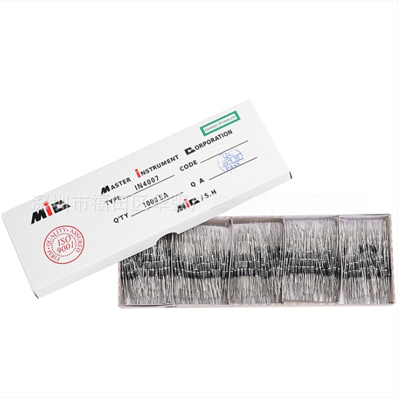 Tvirtinimo dioda XKETE DO-41, kelių modelių šeima (1N4001/4004/4007, 1N4937, 1N5817/5819) 3C skaitmeninėms taikymoms