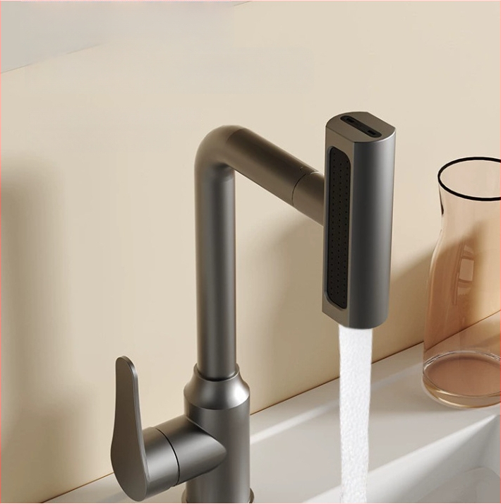 Voolava efektiiga valamukraan, roostevabast terasest, segamiskraan, lauaplaadi paigaldus, keramik ventiili disk, 0–90°C