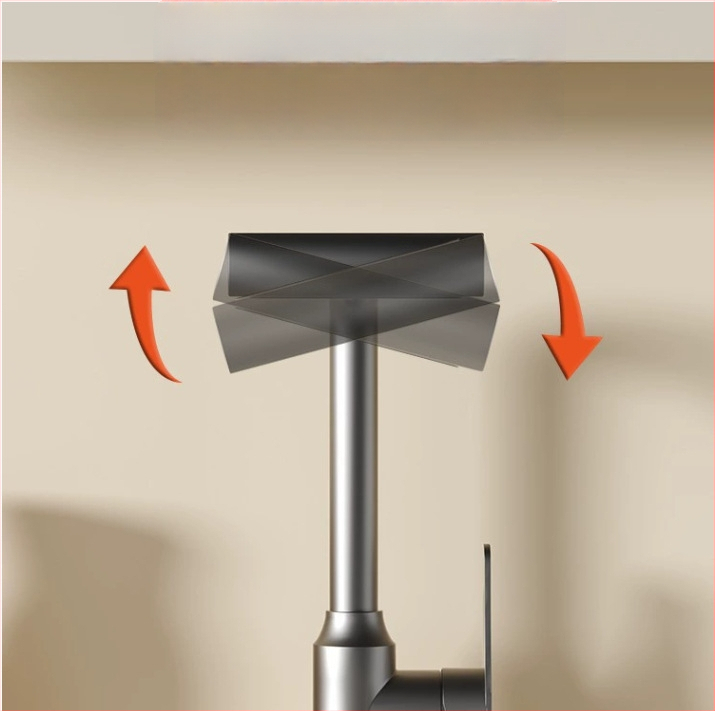 Voolava efektiiga valamukraan, roostevabast terasest, segamiskraan, lauaplaadi paigaldus, keramik ventiili disk, 0–90°C