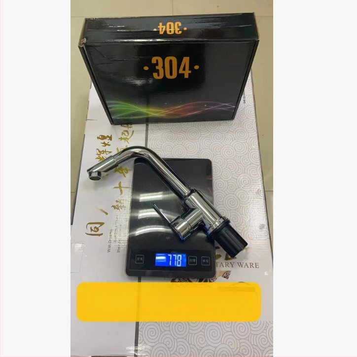 Voolava efektiiga valamukraan, roostevabast terasest, segamiskraan, lauaplaadi paigaldus, keramik ventiili disk, 0–90°C