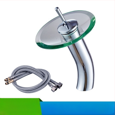 Vask-klaasist vannitoakraan krioklilaadse, ühe avaga segisti, mudel KSL-1010, 0–85°C, 1–10 bar, keramikakassett