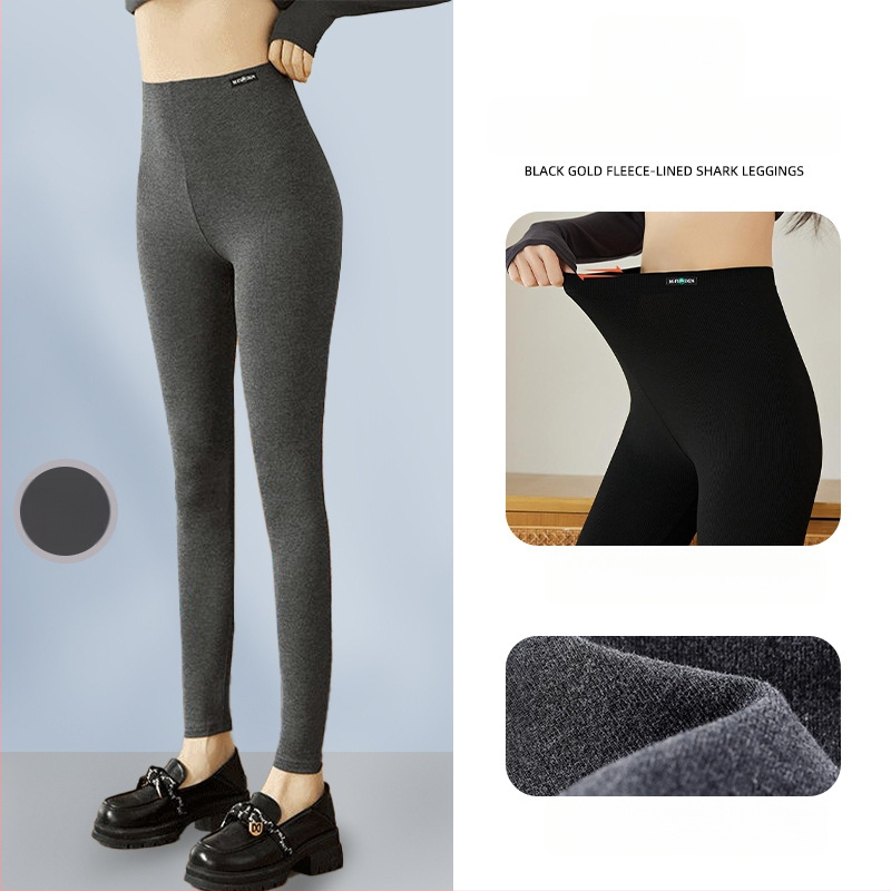 All-in-One kelnes iš viskozės pluošto, vertikalios juostelės, iki kulkšnies ilgis, ekstra stora, šilta