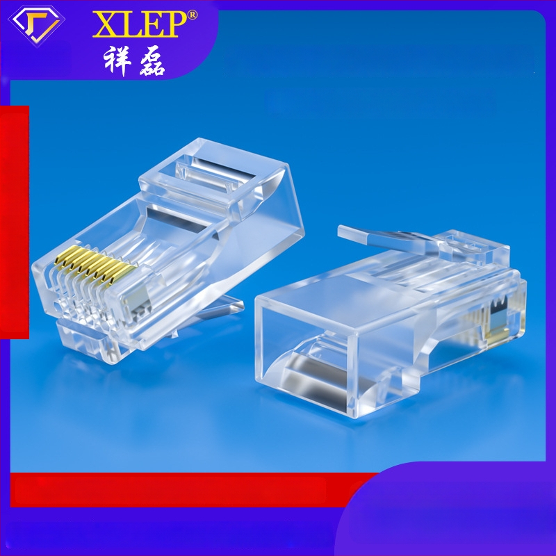 Cat6 RJ45 jungtis, 8 kontaktai, auksu dengta, grynas varis