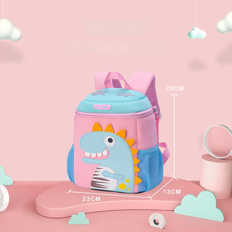 Laste karikatuur dinosauruse seljakott - hingav, veekindel, ultra kerge, selja kaitse, maht alla 20 L