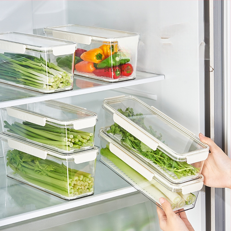 Japonijos stiliaus plastikinė šaldytuvo krisperio dėžutė – nešiojama, išlaiko šviežumą