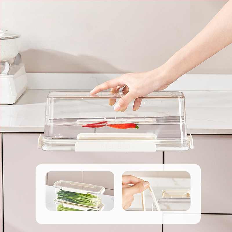 Japonijos stiliaus plastikinė šaldytuvo krisperio dėžutė – nešiojama, išlaiko šviežumą