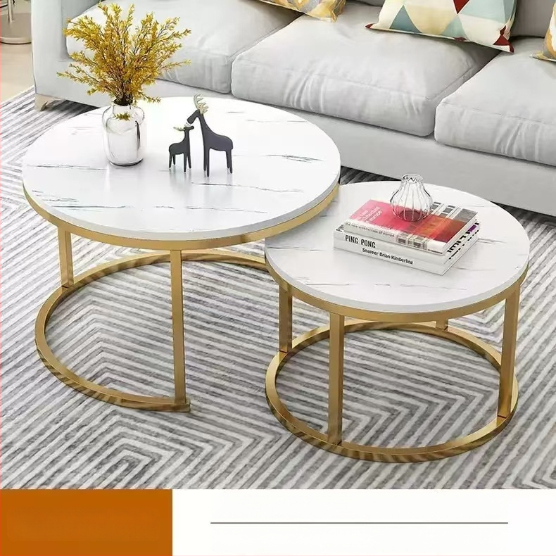 Kavos staliukas su apvaliu kraštų, plieno rėmas, viršus iš tankios plokštės, modernus minimalistinis Šiaurės stilius, modelis 001, surinkimas reikalingas.