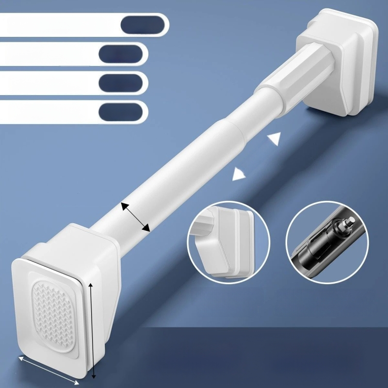 Be gręžimo teleskopinė drabužių lazda balkono ir vonios patalpoms, plastikinė vidinė džiovinimo lazda, šiuolaikiškas stilius