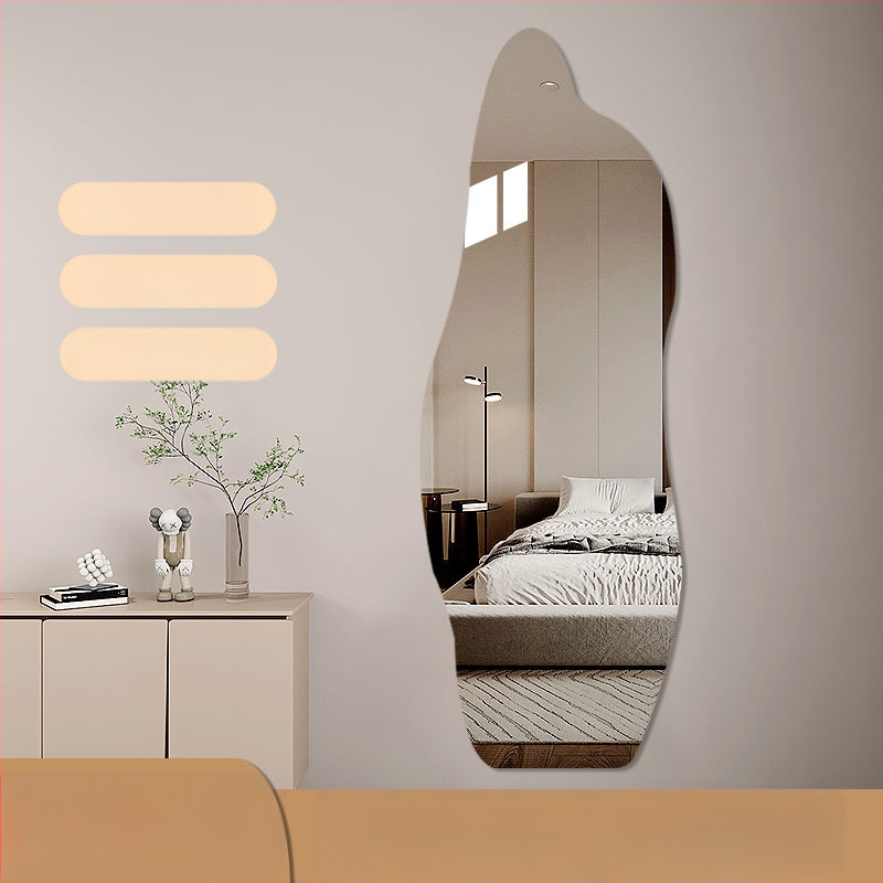 Plastiko rėmo, itališko stiliaus, netaisyklingos formos viso ūgio veidrodis, sieninis lipuojamas akrilinis veidrodis, kodas 2bcbj3x3