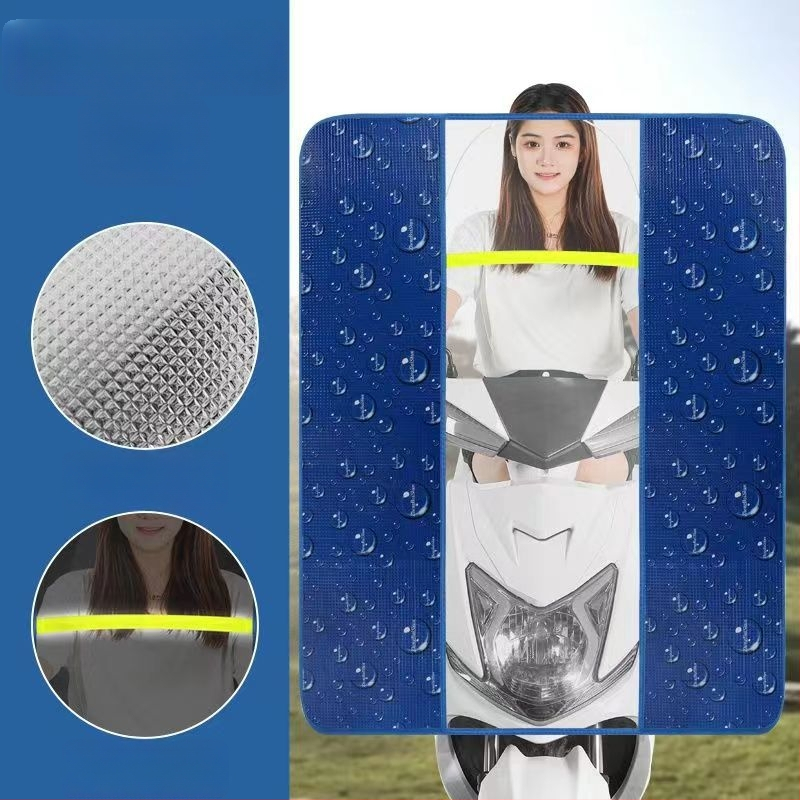 Priekšējā vējstikla aizsargs elektriskajam motociklam, HD caurspīdīga membrāna, materiāls: alumīnija plēve + PVC, modelis 001, attālums starp spoguļiem līdz 85 cm, saules aizsardzība, saliekams