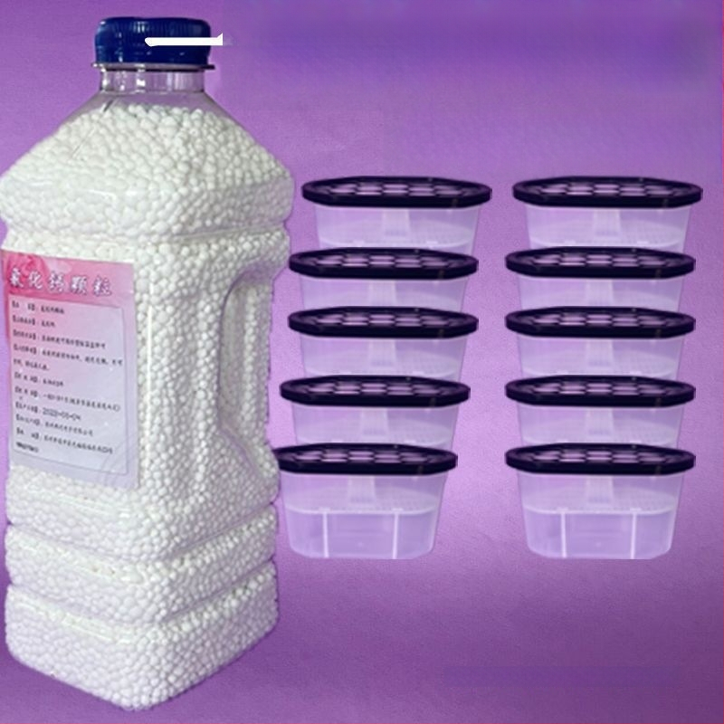 Kalcija chlorido granules – drėgmės absorbentas, dėžutėje, skirtas namų naudojimui