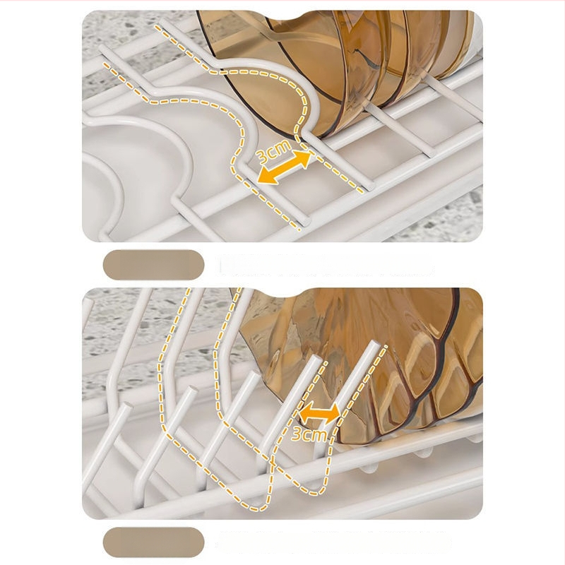 Virtuvės indų džiovintuvas, vieno sluoksnio, nerūdijančio plieno, sulankstomas ir išimamas, be montavimo.