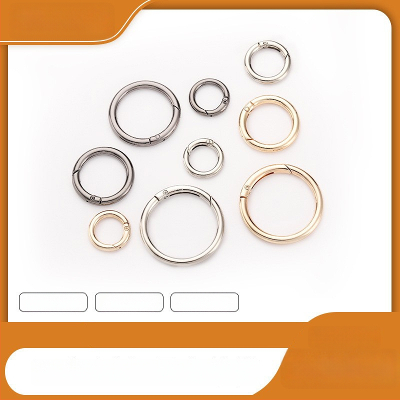 Maišų metalo aksesuarai – model BG-19, prekės ženklas Sufeng, spyruoklinis žiedas iš cinko lydinio, personalizavimas galimas