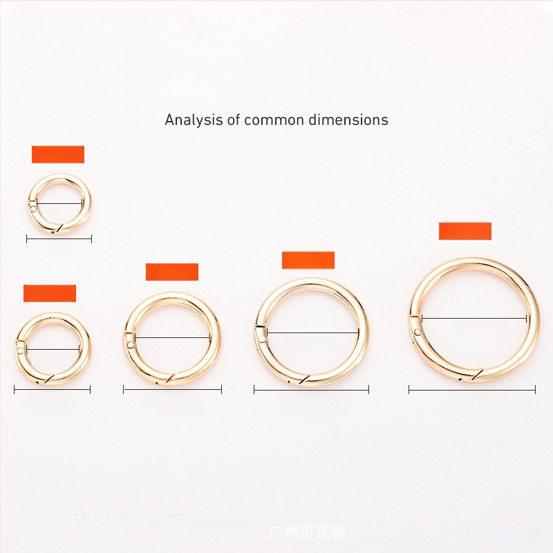 Maišų metalo aksesuarai – model BG-19, prekės ženklas Sufeng, spyruoklinis žiedas iš cinko lydinio, personalizavimas galimas