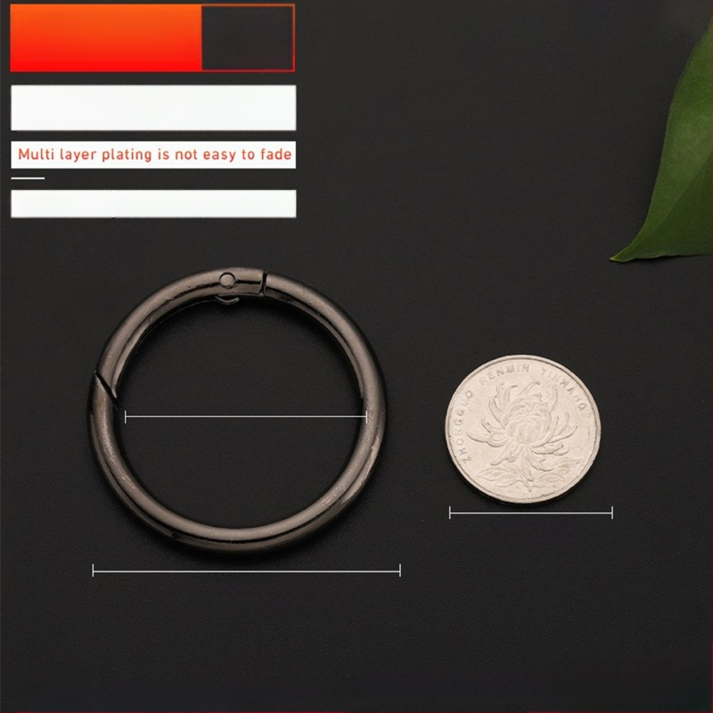 Maišų metalo aksesuarai – model BG-19, prekės ženklas Sufeng, spyruoklinis žiedas iš cinko lydinio, personalizavimas galimas