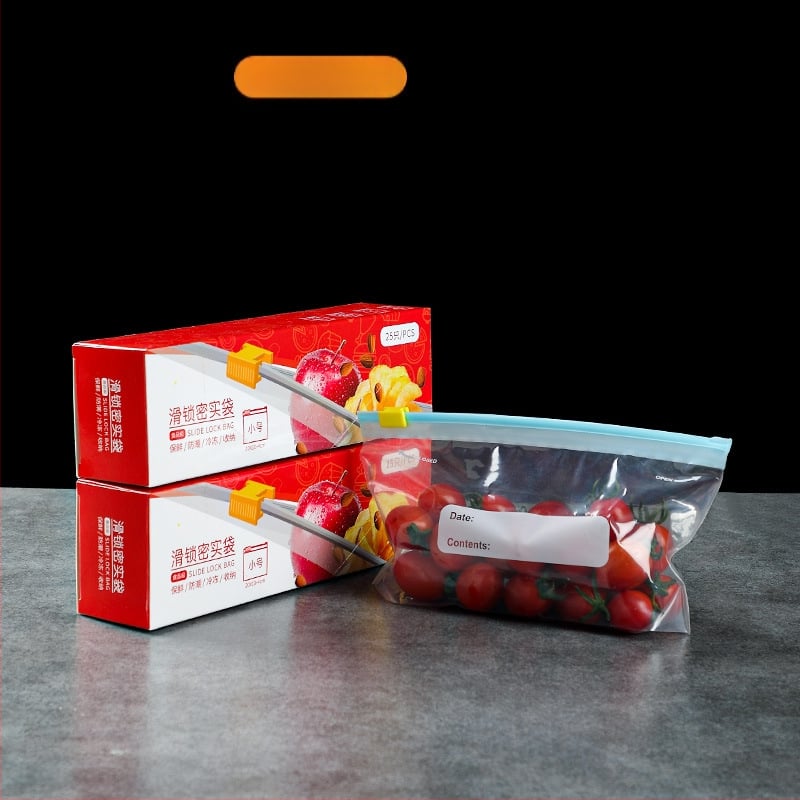 Taška na vakuové uzatváranie pre potraviny do mrazničky, PE materiál, hrubšia, samo-uzatvárateľná, vhodné pre skladovanie v mrazničke, -60°C až 100°C, balenie 15/20/25 ks