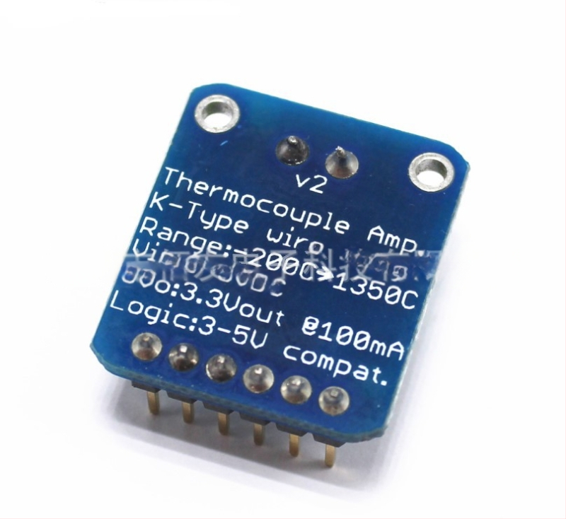 K tipo termoporo modulis su MAX31855, SPI sąsaja, skaitmeninis temperatūros matavimas iki 1350°C (Modelis BYS459-1500)
