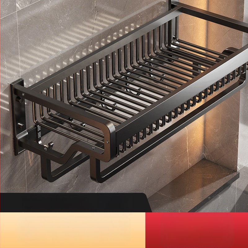 Kosminio aliuminio rankšluosčių laikiklis – be gręžimo, vonios komplektas, saugojimo lentyna