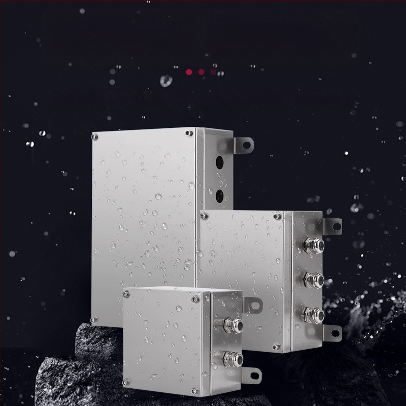 304 ārējā nerūsējošā tērauda terminālā kārba, ūdensnecaurlaidīga kabeļu sadales kārba, 1 mm plākšņu biezums, CCC sertifikāts