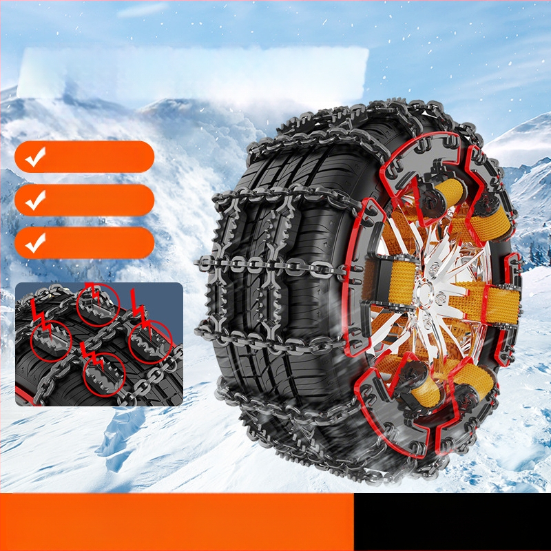 Talverehvide libisemisvastane kett zig-zag mustriga auto-, maastiku- ja mikroautodele; sobib rehvi suurustele 165–265