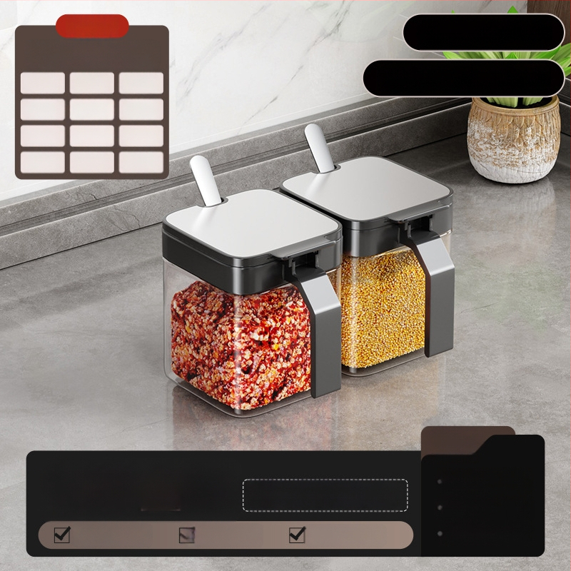 Nástenný set na korenie z nehrdzavejúcej ocele, fľaštičky soľ a korenie, pre pevné korenie, uvedený v roku 2024