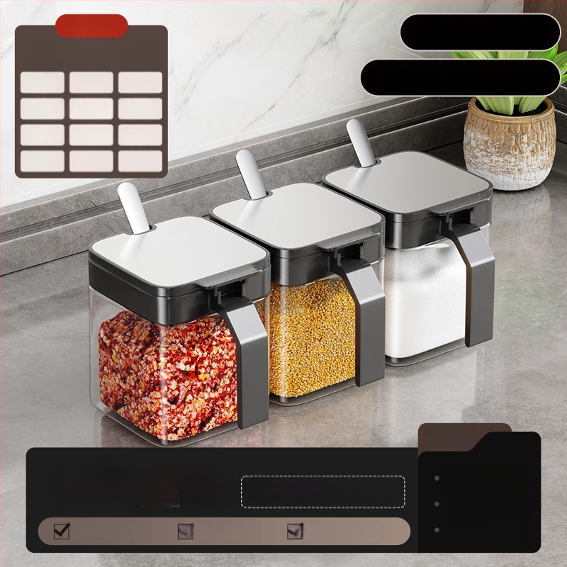 Nástenný set na korenie z nehrdzavejúcej ocele, fľaštičky soľ a korenie, pre pevné korenie, uvedený v roku 2024