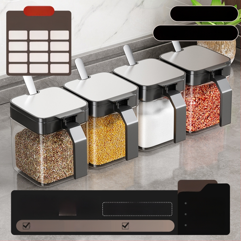 Nástenný set na korenie z nehrdzavejúcej ocele, fľaštičky soľ a korenie, pre pevné korenie, uvedený v roku 2024