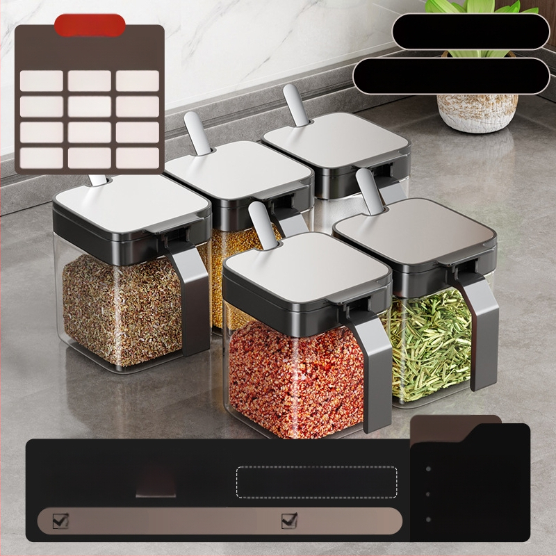 Nástenný set na korenie z nehrdzavejúcej ocele, fľaštičky soľ a korenie, pre pevné korenie, uvedený v roku 2024