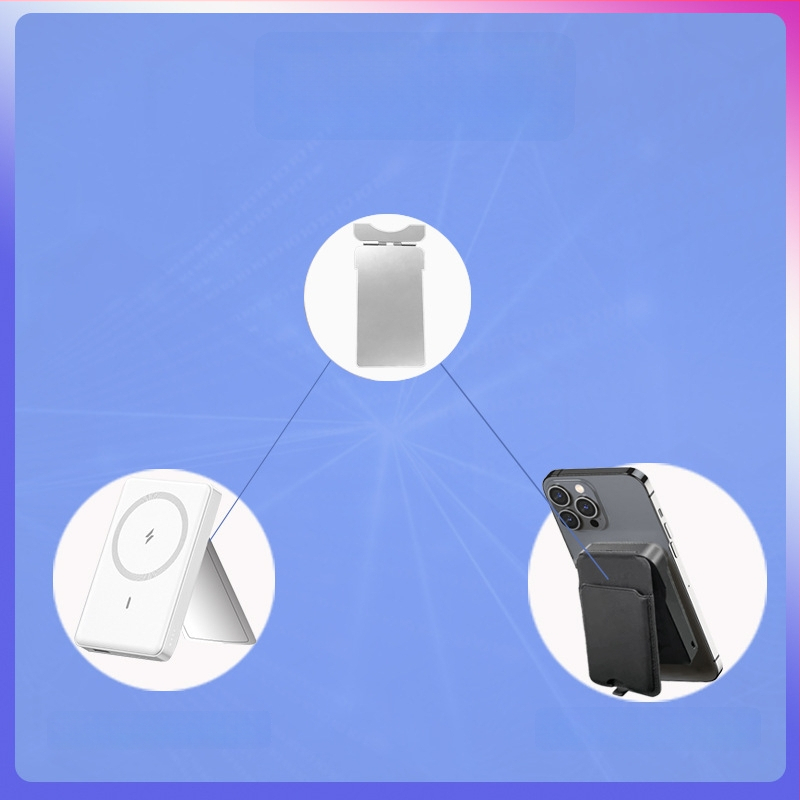 Magnētiskais telefona turētājs ar bezvadu uzlādi un kartes turētāju, nerūsējošā tērauda SUS304 šarnīrs ar amortizatoru, vakuuma siltumapstrāde