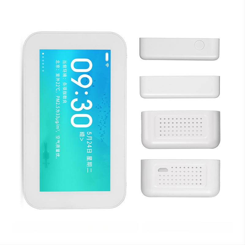 CO ir formaldehido detektoriaus korpusas: PM2.5 jutiklis, temperatūros ir drėgmės jutiklis, oro kokybės stebėjimas, ABS+PC korpusas