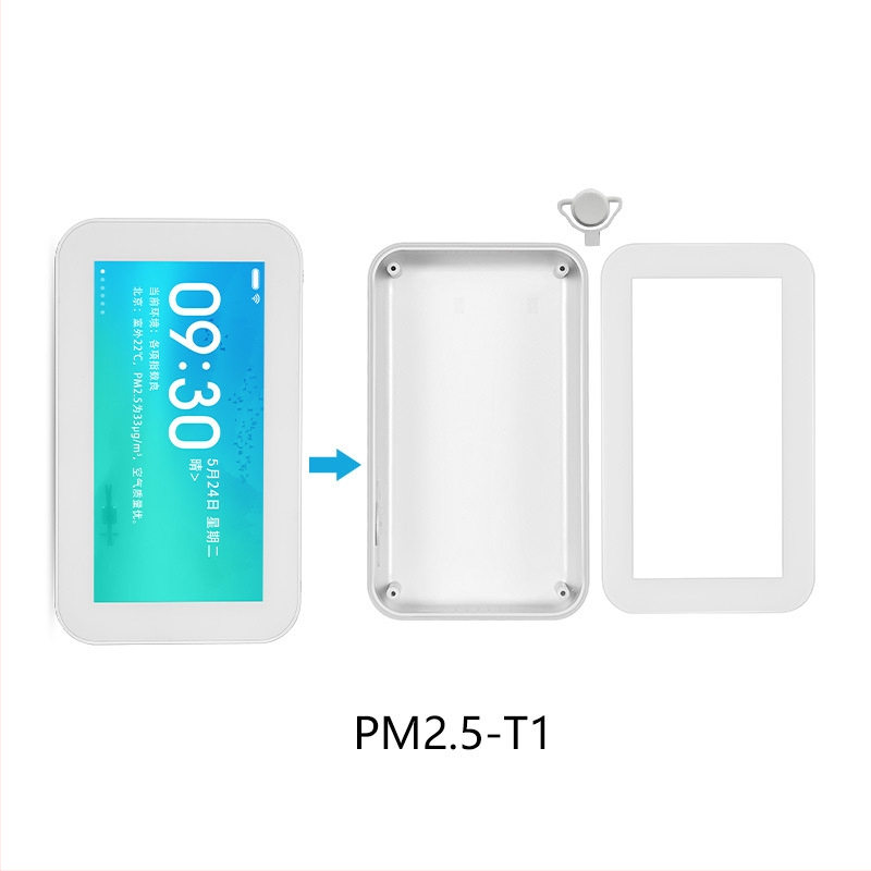 CO ir formaldehido detektoriaus korpusas: PM2.5 jutiklis, temperatūros ir drėgmės jutiklis, oro kokybės stebėjimas, ABS+PC korpusas