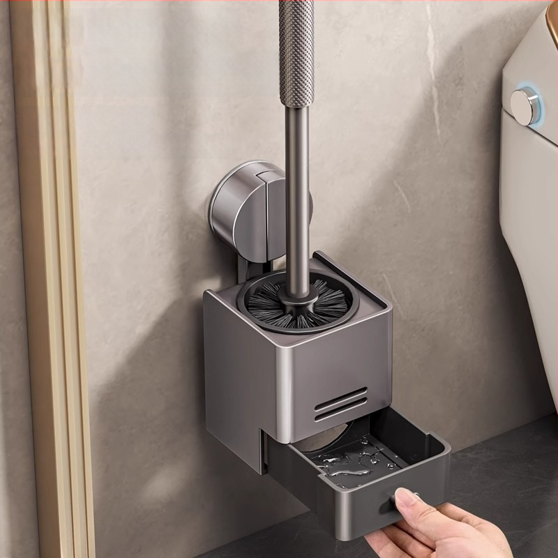 Xinyan Vonia: Sieninis tualeto šepetėles laikiklis su siurbimo kilpa ir vonios sandėliavimo lentyna, apkrova 20 kg, modelis 001-M04-NB, plastiko purškimo paviršiaus apdaila