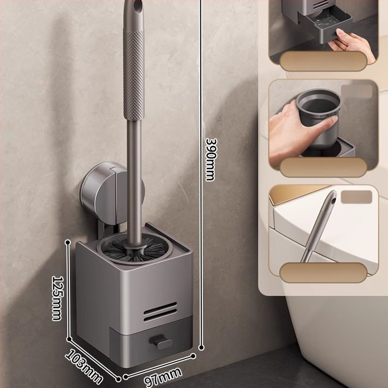 Xinyan Vonia: Sieninis tualeto šepetėles laikiklis su siurbimo kilpa ir vonios sandėliavimo lentyna, apkrova 20 kg, modelis 001-M04-NB, plastiko purškimo paviršiaus apdaila