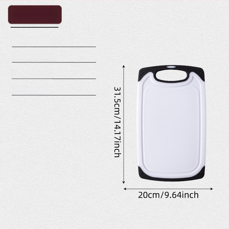 PP plastiko pjovimo lentelių rinkinys, trijų vienetų, skirtas daržovėms, vaisiams ir mėsai, FDA