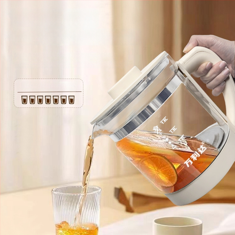 Malida Daugiafunkcinis dekocijos puodas iš stiklo, Dx-818, 1.5–2 L, 220 V, 500–1000 W, elektroninis termostatas, mikrokompiuterinis valdymas