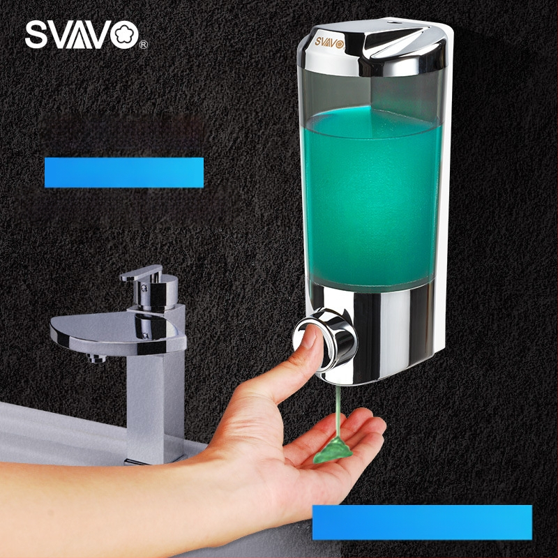 Sieninis muilo dozatorius – ABS, rankinio paspaudimo mechanizmas, be gręžimo montavimo, Prekinis ženklas Svavo/Ruwo