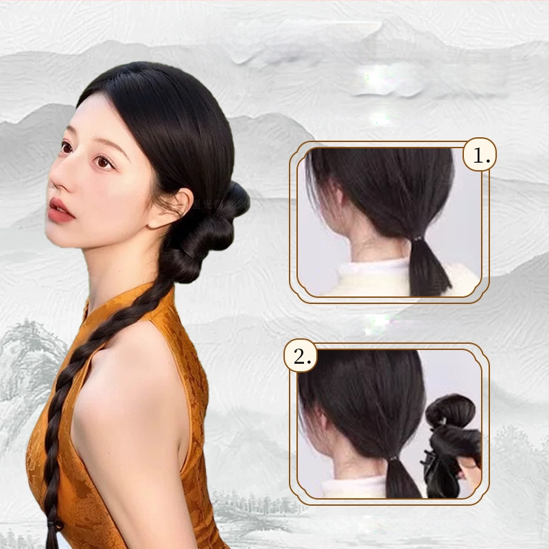 Fujia rokām austā parūka ar asti – modelis 0623, sievietēm, mati no augstas temperatūras stieples