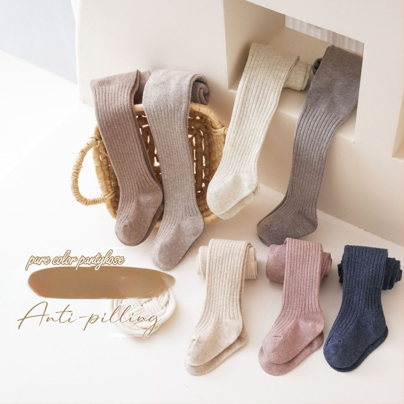 Beebi sukkpüksid tüdrukutele, combed cotton, hingav džakardriibuline muster, 80% puuvill, kevad-sügiskvartal, 1–3 aastat