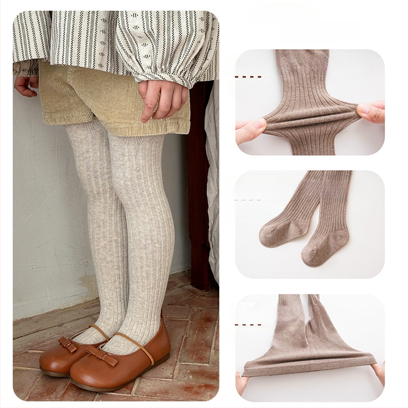 Beebi sukkpüksid tüdrukutele, combed cotton, hingav džakardriibuline muster, 80% puuvill, kevad-sügiskvartal, 1–3 aastat