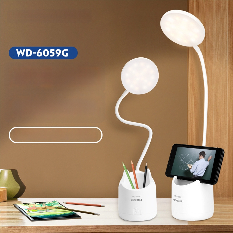 Įkraunama LED biuro lemputė, liečiamasis jungiklis, sulankstomas dizainas, įmontuota baterija, Micro USB/Type-C jungtis