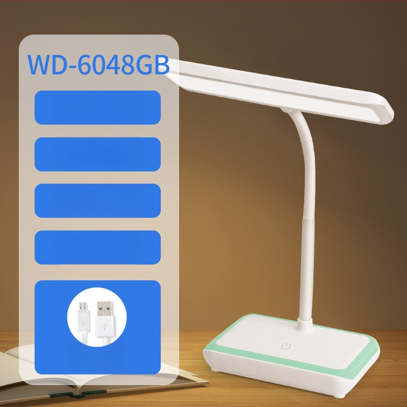Įkraunama LED biuro lemputė, liečiamasis jungiklis, sulankstomas dizainas, įmontuota baterija, Micro USB/Type-C jungtis