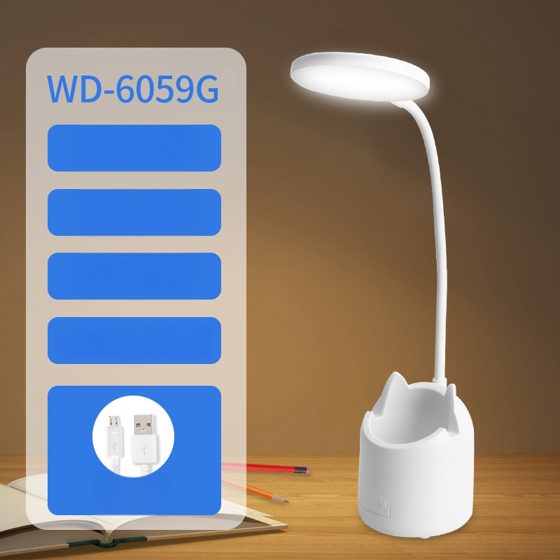 Įkraunama LED biuro lemputė, liečiamasis jungiklis, sulankstomas dizainas, įmontuota baterija, Micro USB/Type-C jungtis