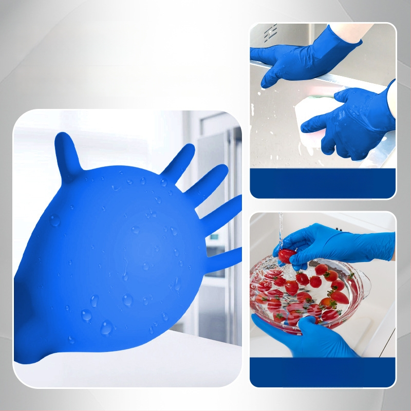 Blue Sail Medical nitrila vienreizējās cimdi, paaugstināta biezuma, piemēroti ēdināšanai un mājsaimniecības tīrīšanai