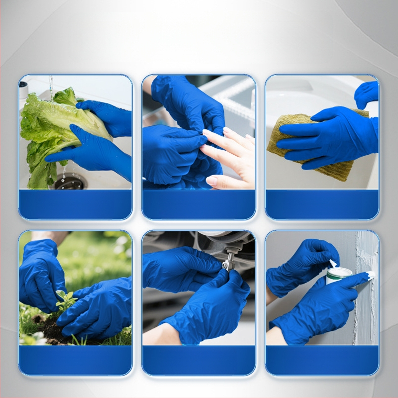 Blue Sail Medical nitrila vienreizējās cimdi, paaugstināta biezuma, piemēroti ēdināšanai un mājsaimniecības tīrīšanai