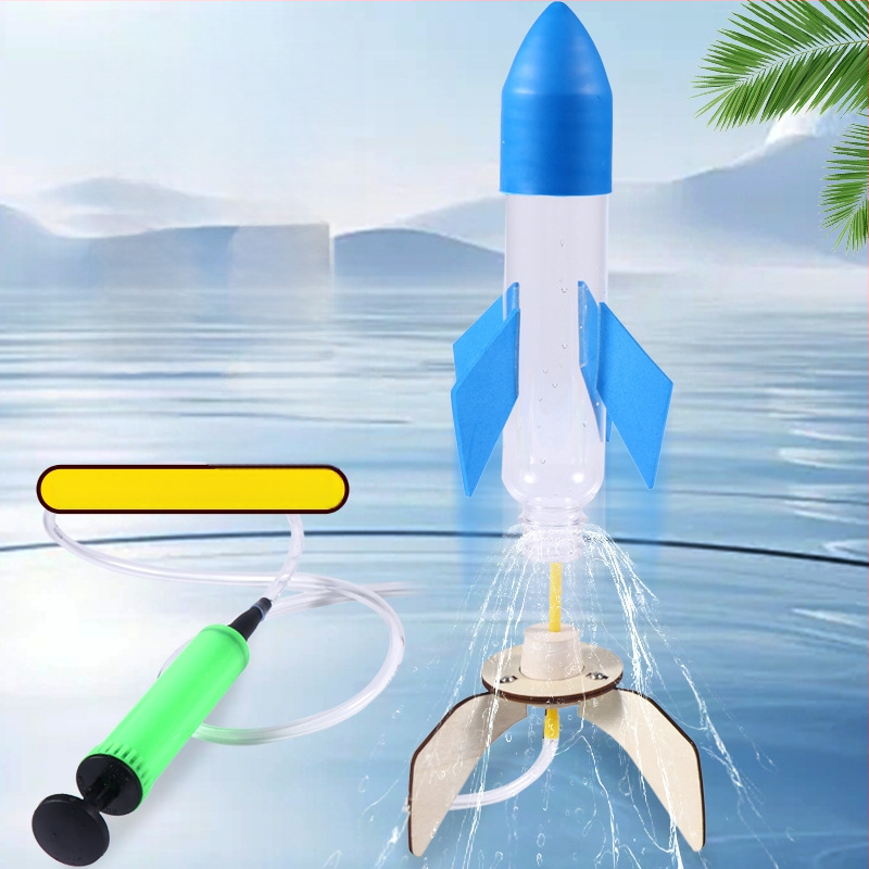 Fizikos mokslų DIY vandens ir oro raketos rinkinys — PVC žaislas, 7–14 metų, STEAM švietimo rinkinys