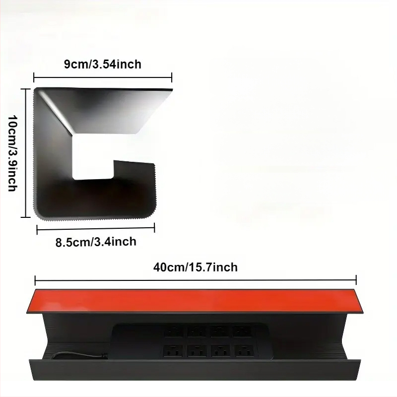 Káblový organizér pod stolom, PVC, veľký model, vnútorné závity, kód 041