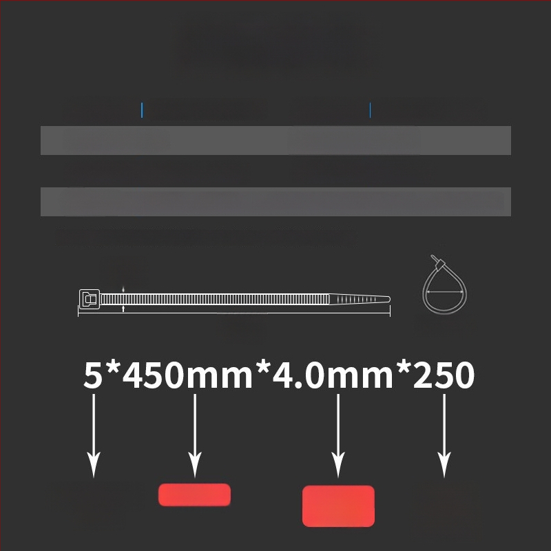 Nailoninė kabelinė apkaba su savisrauktu užraktu, CHCC, PA66, storis 1,1 mm, kilmė Zhejiang
