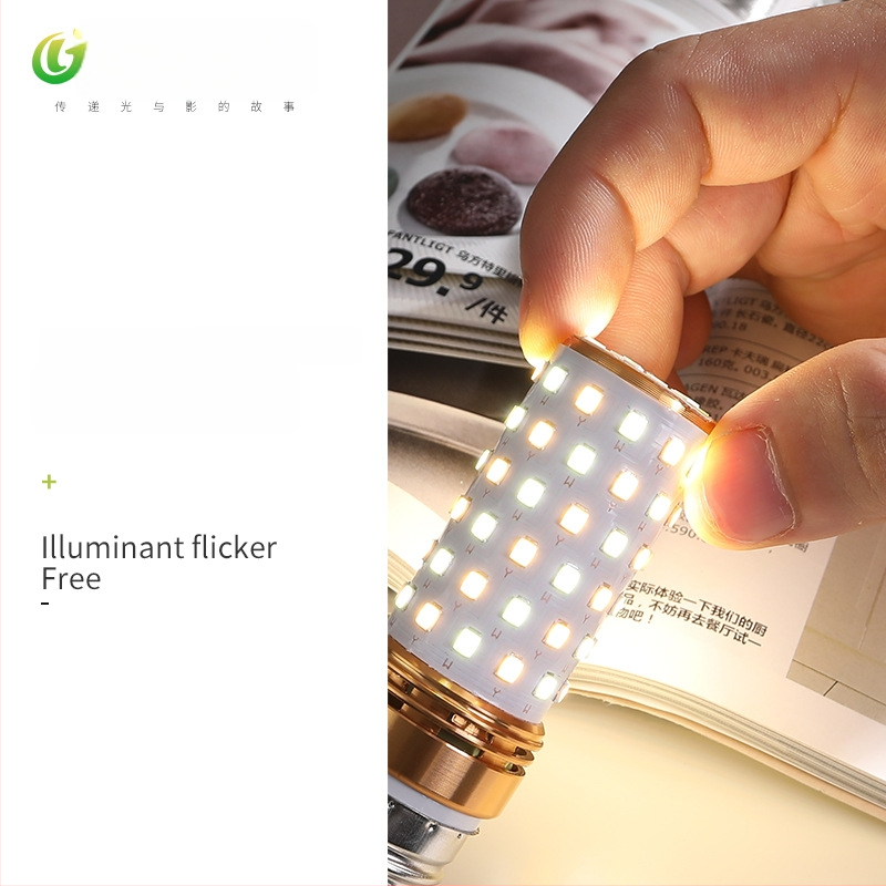 LED kukurūzų lemputė, 12W, 60x2835 LED, lizdas E27/E14, 600 lm, spindulio kampas 360°