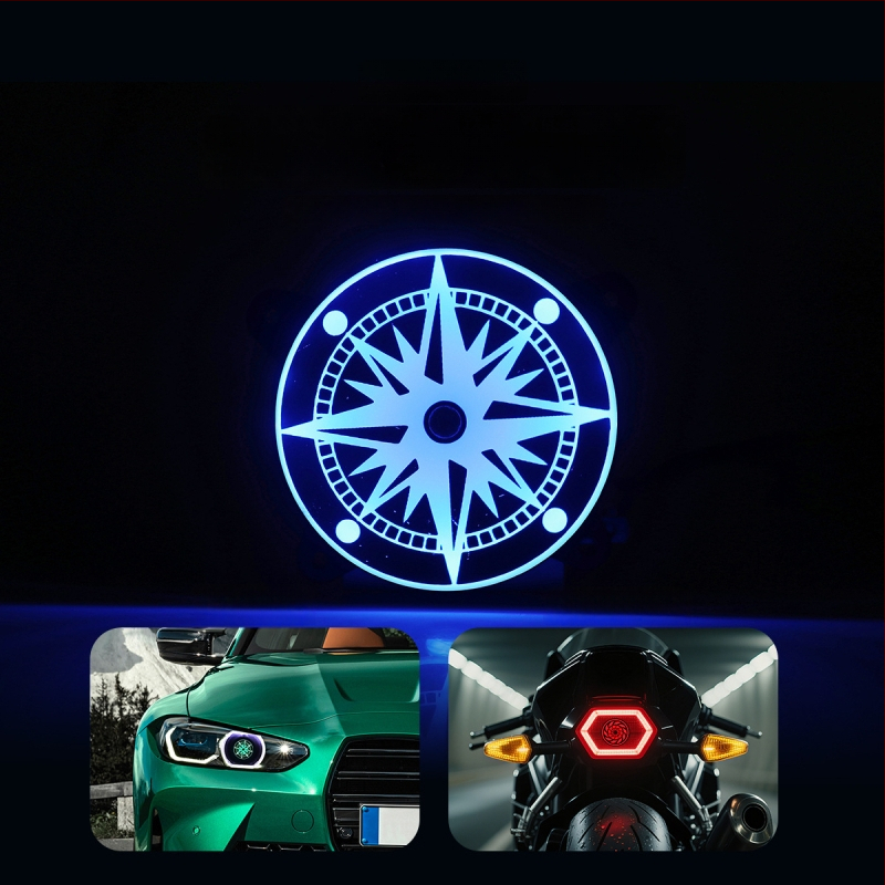 LED tagatuled pöörleva RGB dekoratiivkorpusega – 12V, mudel fog084, universaalne sobivus, ABS korpus, tööiga 50000 h